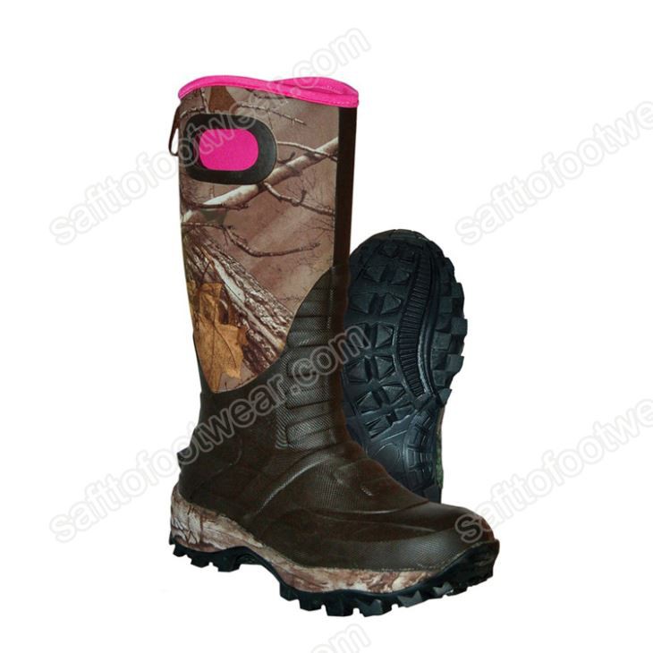 Esgidiau gwrth-ddŵr rwber awyr agored cryf Outsole